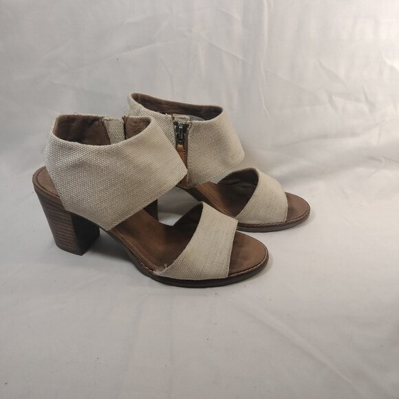 Toms Majorca Heeled Canvas Sandals - Picture 3 of 8